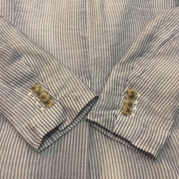 Club Monaco Lightweight Pinstripe Sheer Blazer - Size 00 - Picture 6 of 9